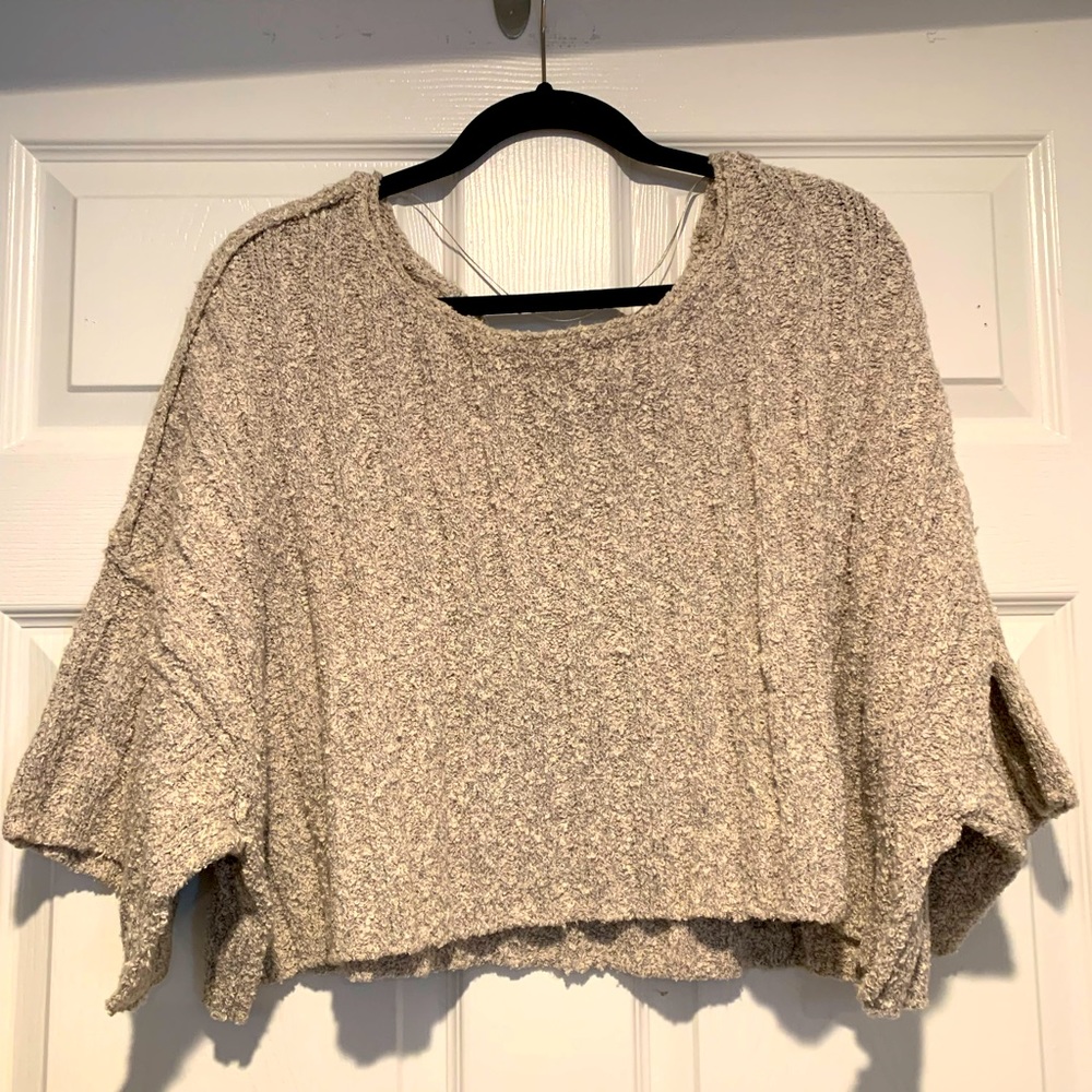 NWOT Free People Cropped Short Sleeve Sweater